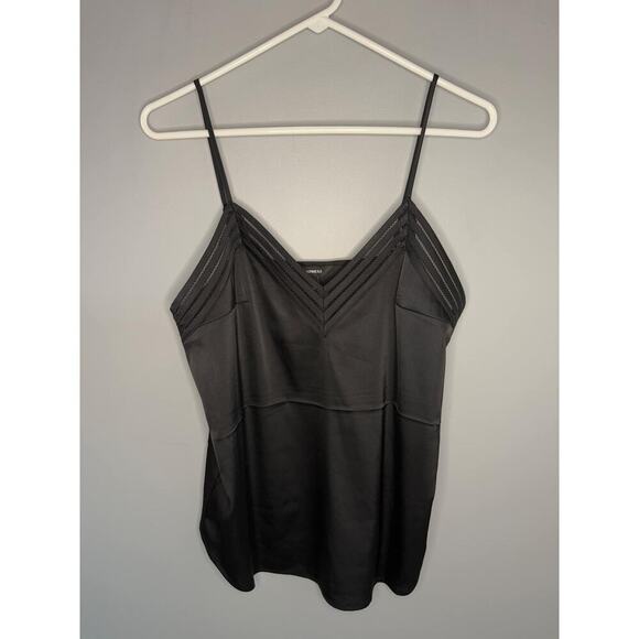 NWT Express Spaghetti Strap V-Neck Cutout Tank Top Midnight Black Womens Medium - Picture 2 of 8